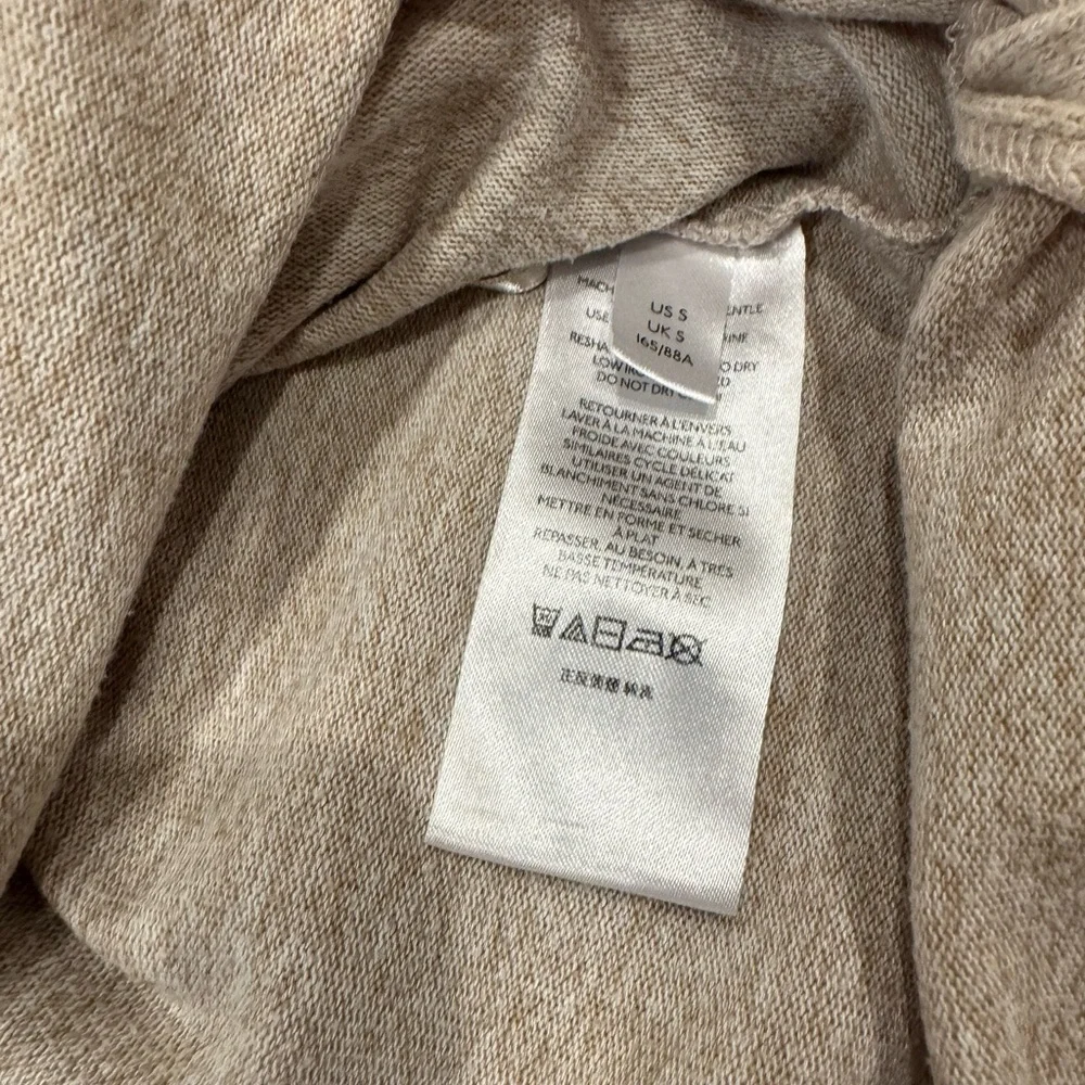 Maeve Anthropologie Oatmeal Heather Cowl Neck Tunic Sweater Small Long Rib Cuff